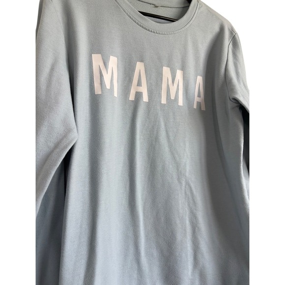 Mama‎ Sweatshirt Crewneck Pullover Top Women's Medium Blue Casual - Picture 4 of 5